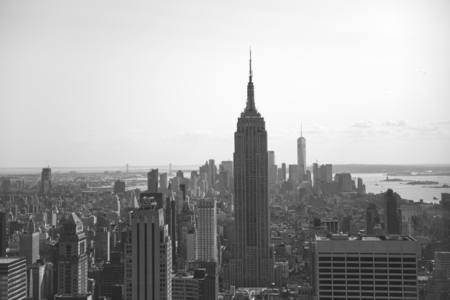 NEW YORK, USA - AUGUST 26, 2017: Panoramic view at New York City. With 256 skyscrapers, New York City ranks second in the world.のeditorial素材