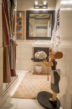 BELGRADE, SERBIA - MARCH 14, 2015: Detail of the luxury interior of the apartment.のeditorial素材