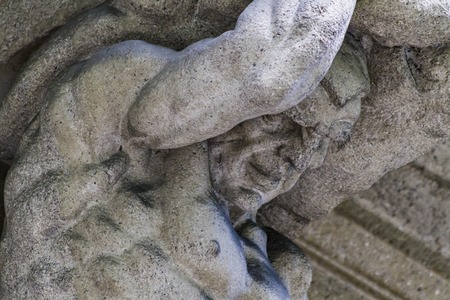 Detail from the old facade in Bergamo, Italyの写真素材