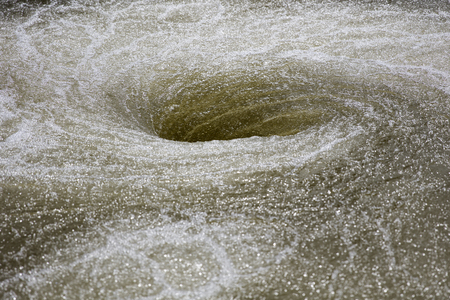 Large whirlpool in the center of a river