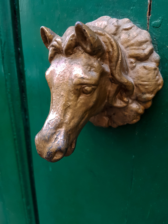 Old vintage door handle from Florence, Italyの写真素材
