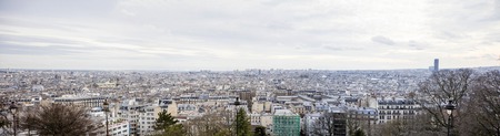 Panoramic aerial view at Paris, France from Montmartre hillのeditorial素材