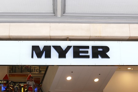 SYDNEY, AUSTRALIA - JANUARY 23, 2017: Detail from Myer store in Sydney, Australia. Myer, is an upmarket Australian department store chain founded at 1900.のeditorial素材