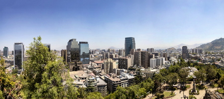 Panoramic view at Santiago, Chile.の写真素材