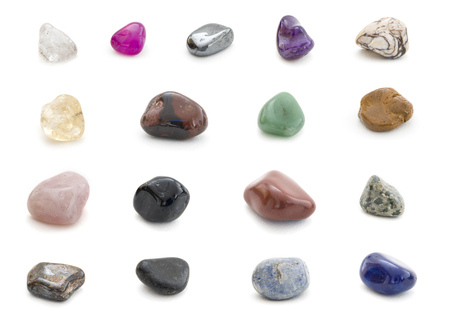 Set of various minerals on the white backgroundの写真素材