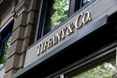 ZURICH, SWITZERLAND - MAY 17, 2018: Detail of Tiffany and co. shop in Zurich, Switzerland. It  is an...