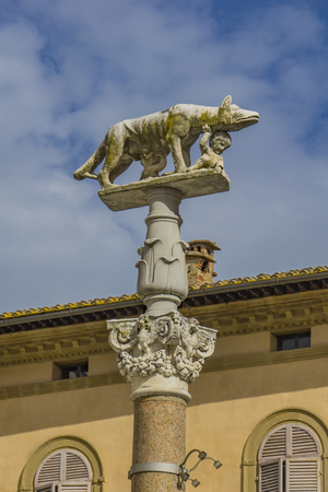 View at Capitoline Wolf statue in Siena, Italyの写真素材