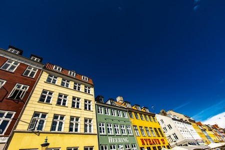 COPENHAGEN, DENMARK - JUNE 13, 2018: Detail from Nyhavn in Copenhagen, Denmark. Nyhavn is a 17th century waterfront and entertainment district in Copenhagen.のeditorial素材