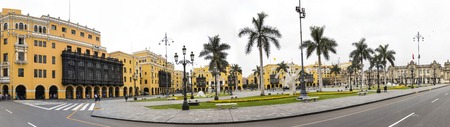 LIMA, PERU - DECEMBER 29, 2017: View at Presidential Palace in Lima, Peru. This Baroque Revival building was opened in 1938.のeditorial素材