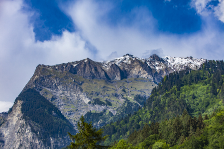 View Swiss Alps Raetikon near Maienfeld Switzerlandの写真素材