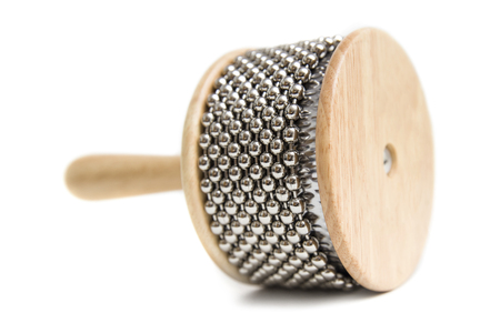 Cabasa percussion instrument isolated on the white backgroundの写真素材