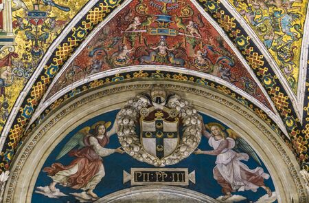 SIENA, ITALY - APRIL 8, 2016: Interior of the Siena cathedral in Italy. Siena cathedral is dedicated to the Assumption of Mary.のeditorial素材