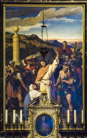 SIENA, ITALY - APRIL 8, 2016: Interior of the Siena cathedral in Italy. Siena cathedral is dedicated to the Assumption of Mary.のeditorial素材