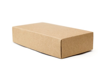 Cardboard box isolated on the whiteの写真素材