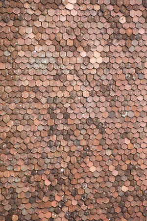 Backdrop made of old roof tiles, view from above