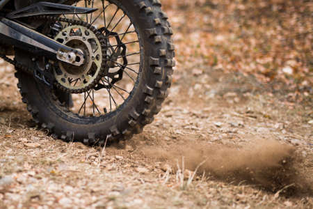 Closeup of the motocross offroad endurance wheelの写真素材