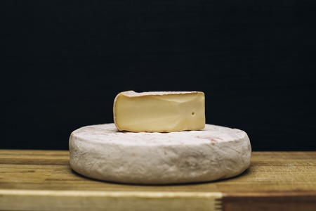 Traditional Auvergne cheese Raclette de Montagne from Franceの写真素材
