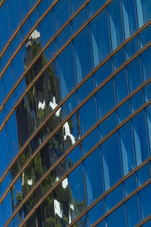 Close up detail view at downtown sky scraper