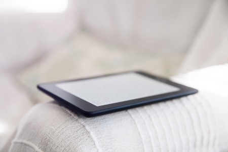 View at the modern digital ebook readerの写真素材