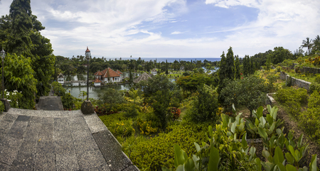 Detail from Tirta Gangga water palace at Bali, Indonesiaの写真素材