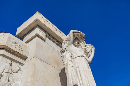 AVIGNON, FRANCE - APRIL 28, 2019: Avignon War memorial, Le monument aux morts at Jardin des doms in Avignon, France, Monument is made by Louis Botinelly at 1924.のeditorial素材
