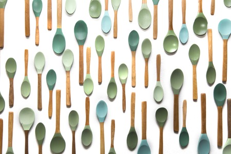 Closeup of the spoon wall decoration backdropの写真素材