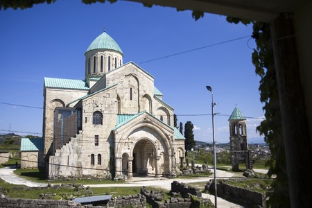View at Bagrati Cathedral in the city of Kutaisi, Georgiaのeditorial素材