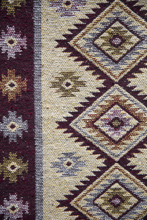 Detail of the traditional Georgian handmade carpet with typical geometrical patternの写真素材