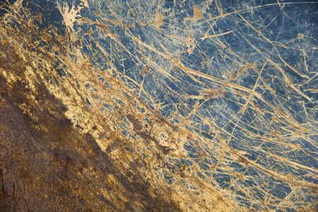 Detail of the abstract corroded colorful rusty metal background