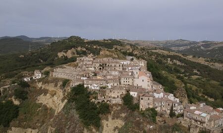 Panoramic view of old town Tursi in Basilicata region, Italy