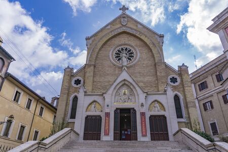 Entrance of church of St. Alphonsus Liguori in Rome, Italyの写真素材