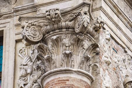 Detail from facade of Loggia del Capitaniato, designed by Andrea Palladio and built at 1572の写真素材