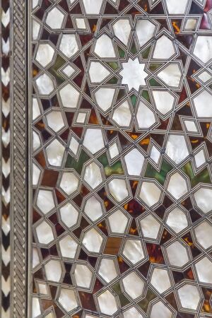 Ancient Ottoman handmade turkish tiles with floral patterns from Topkapi Palace in Istanbul, Turkeyの写真素材