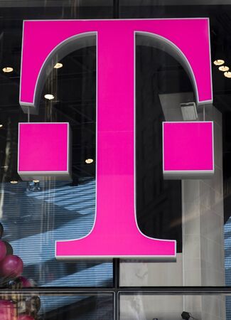 NEW YORK, USA - AUGUST 31, 2017: Detail of the T-Mobile store in New York, USA. T-Mobile is the...