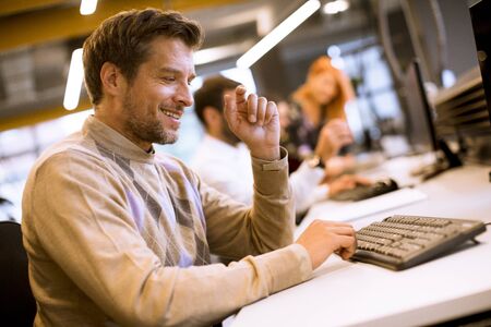 Young business people working in modern office