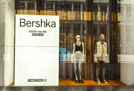 TURIN, ITALY - JUNE 3, 2015: Detail of Bershka store at Turin, Italy. It is an Spanish fashion...