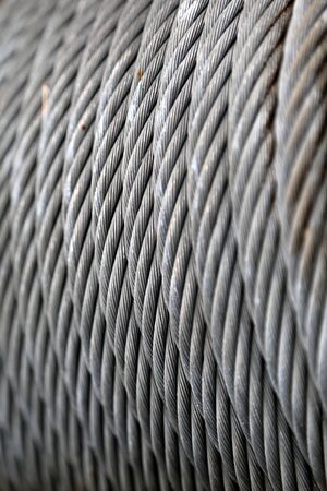 Group of strong thick hanging ropes as background
