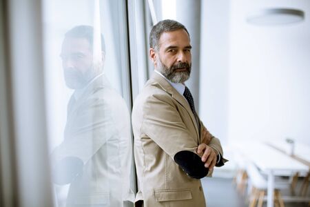 Portrait of handsome senior businessman in the officeの写真素材