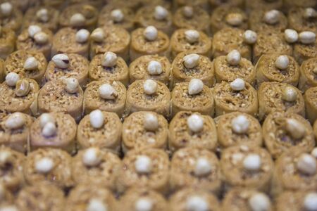 Close up view at Traditional Turkish dessert baklava