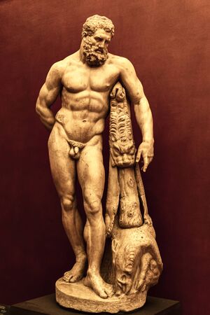 FLORENCE, ITALY - APRIL 7, 2018: Farnese Hercules from Uffizi Gallery in Florence, Italy. It is an...