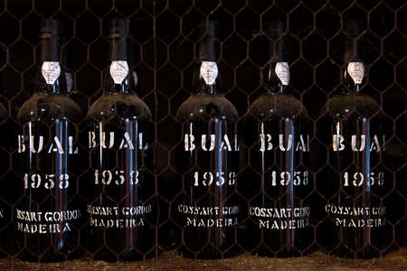 MADEIRA, PORTUGAL - FEBRUARY 17, 2020: Detail of Blandy's wine storage of vintage Madeira wine in...