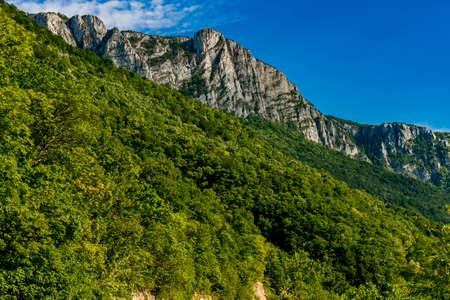 View at Danube gorge in Djerdap on the Serbian-Romanian border