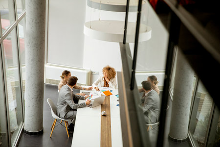 Group of multiethnic business people working together in the officeの写真素材
