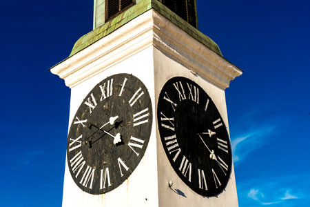 View at old clock tower at Petrovaradin fortress in Novi Sad, Serbia