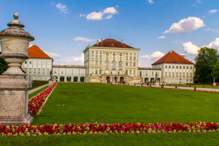 MUNICH, GERMANY - JUNE 28, 2013: Nymphenburg Palace in Munich, Germany. This  Baroque palace was built at 1675 as main summer residence for the former rulers of Bavaria of the House of Wittelsbach.のeditorial素材
