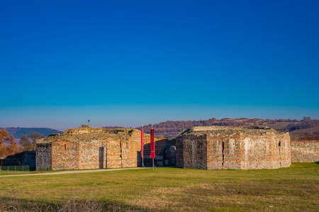 Remains of ancient Roman complex of palaces and temples Felix Romuliana near Gamzigrad, Serbia. Since 2007 it is designated as UNESCO World Heritage Siteのeditorial素材