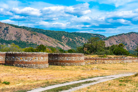 Roman castrum Diana Fortress, built in 101 AD in Kladovo, Eastern Serbiaのeditorial素材