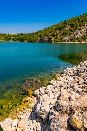 View at Grliste lake near Zajacar in Eastern Serbiaの写真素材