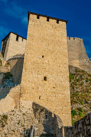 View at medieval Golubac fortress in Serbiaのeditorial素材