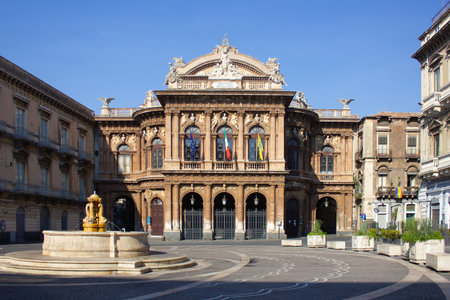 View at Teatro Massimo Bellini in Catania, Sicily, Italyのeditorial素材